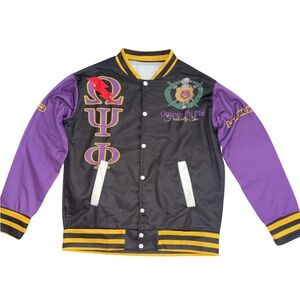 Omega Psi Phi Varsity Jacket - Black & Purple